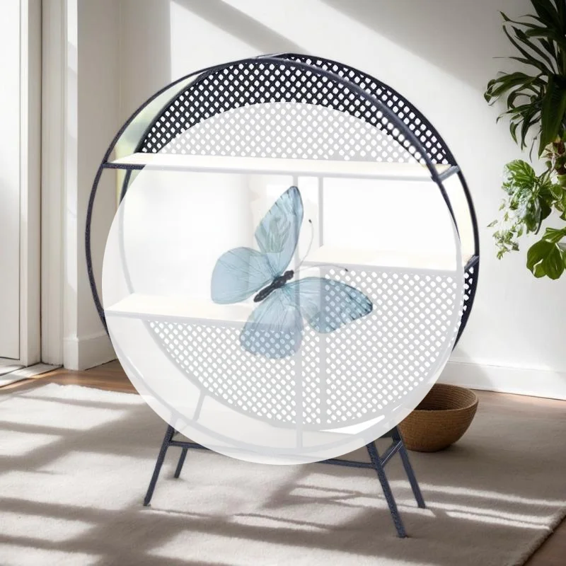 

1Pcs 1:12 Dollhouse Miniature Round Storage Rack Chinese style Model for Mini Furniture Decoration