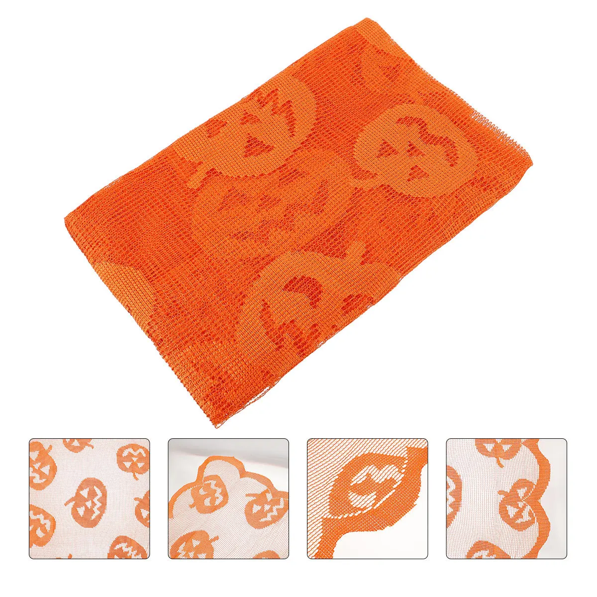 مفرش طاولة من البوليستر على شكل يقطين الهالوين، ديكور كلاسيكي من الدانتيل مستطيل للحفلات والمهرجانات وغرفة الطعام