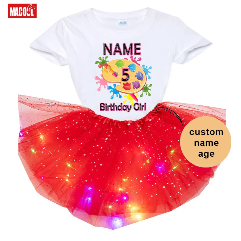 

Baby Girl Clothes Rainbow Drawing Board Party Tutu Girls Dress Newborn Baby Girls 1-9st Birthday Outfits Toddler Girls Dresses