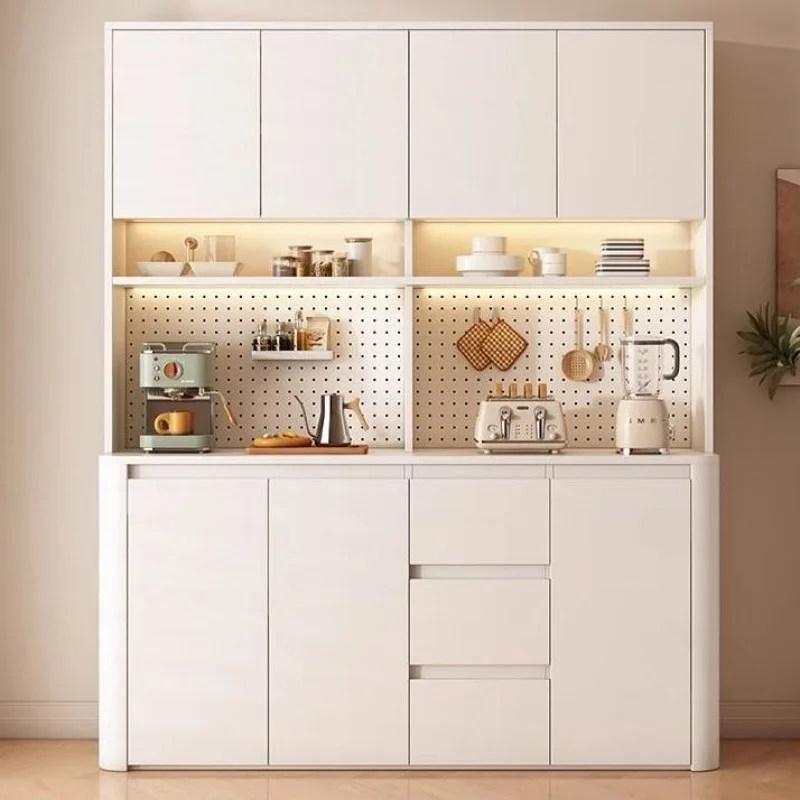 Cream Wine Cabinet Integrated Round Living Room Home Kitchen Rounded Log Wind Side Shelf Hole Board Against