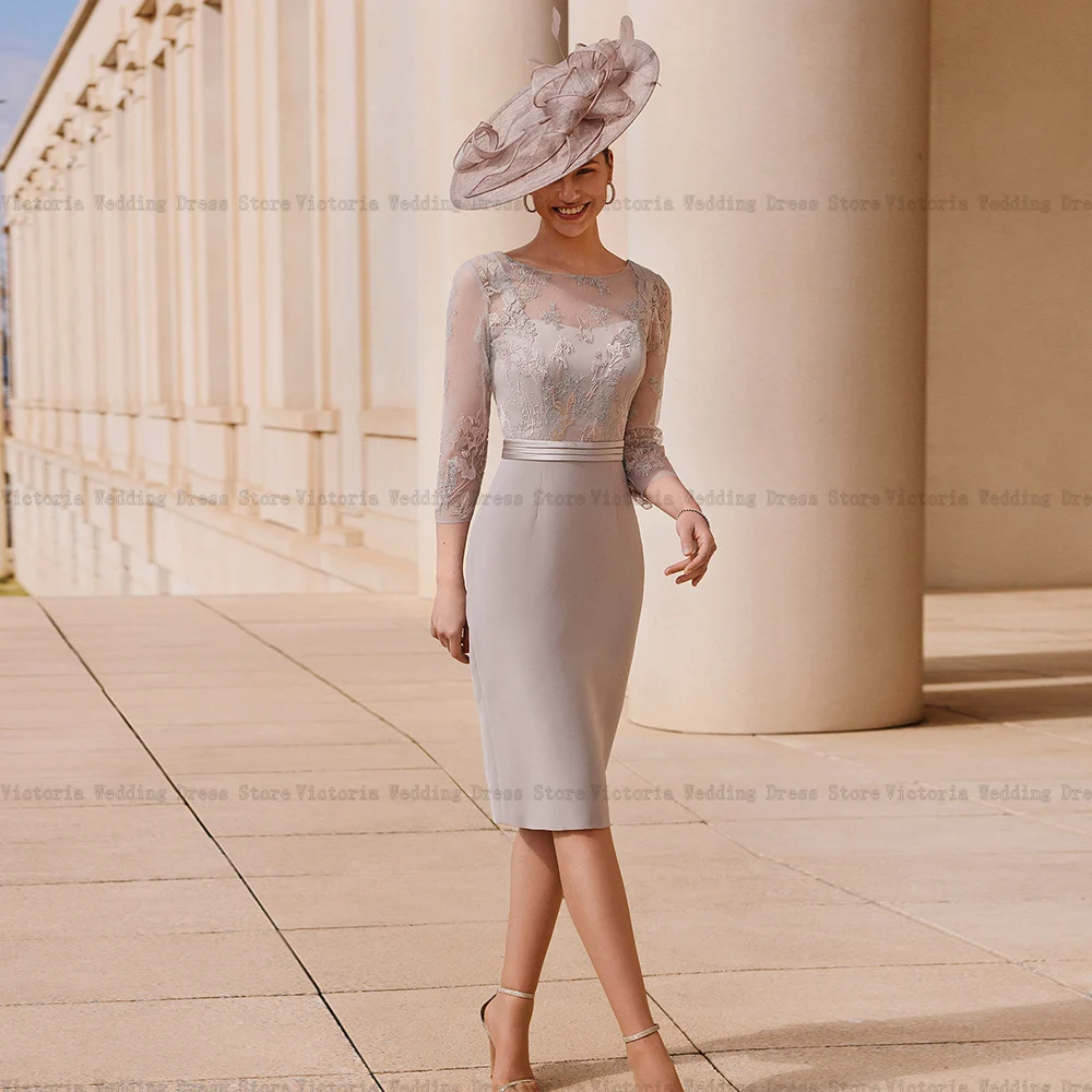 Vestidos Elegantes para madre De la novia, 2 piezas, apliques De vaina con chaqueta, vestidos De fiesta De boda