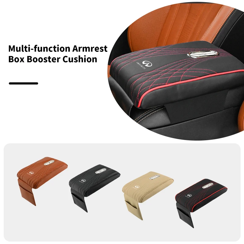 Car Armrest Cushion Tissue Box Holder Center Console Protection Cover Pad Mat For Infiniti QX60 QX70 QX80 QX50 QX30 Q70L Q60 Q50