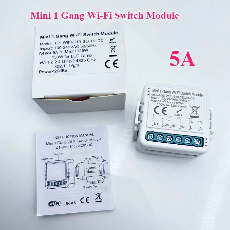 

2025 new Zigbee/WiFi dry contact switch NO NC constant switch contact breaker AC220/DC12-24 input