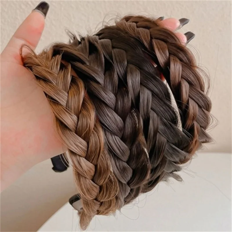 Wide Braided Headband Hoop Fashion Hair Accessories Elastic Non-slip Band For Women And Girl