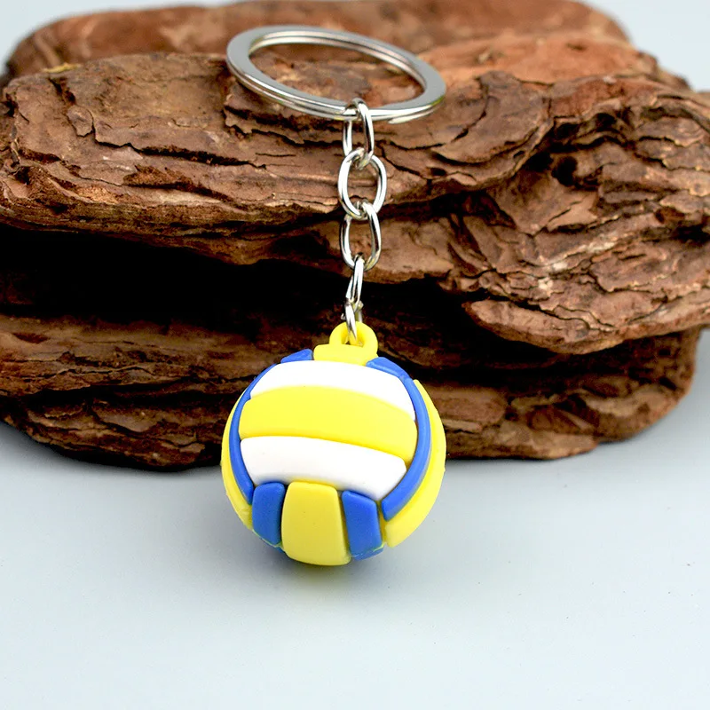 Sport Souvenir Volleyball Football Keychain Sports Games Gift Simulation Mini Stereoscopic Surrounding Fans Schoolbag Jewelry