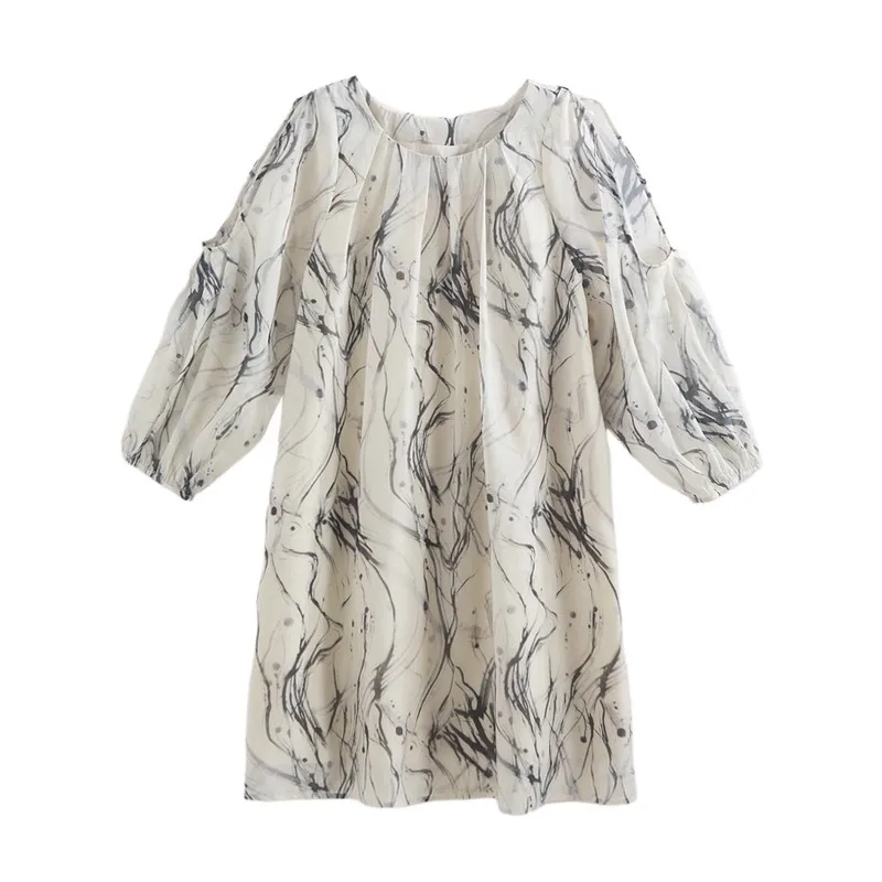 Abiti a maniche lunghe Abito da donna Matrimoni Primavera Raso Alto-Basso Pieghettato A strati Ritorto Senza vita Oversize Dolce Giovane Chic