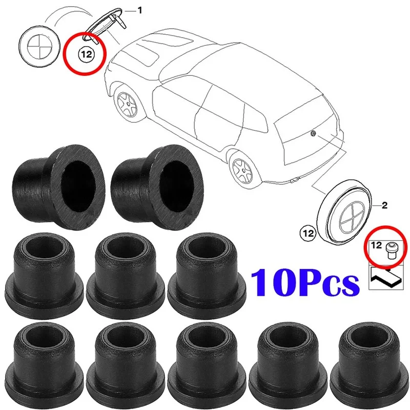 10Pcs Car Hood Logo Trunk Emblem Grommet Holder Clip For BMW 3 5 7 E32 E34 E36 E38 E39 E46 E53 E60 E65 E66 E90 M3 M5 51141807495