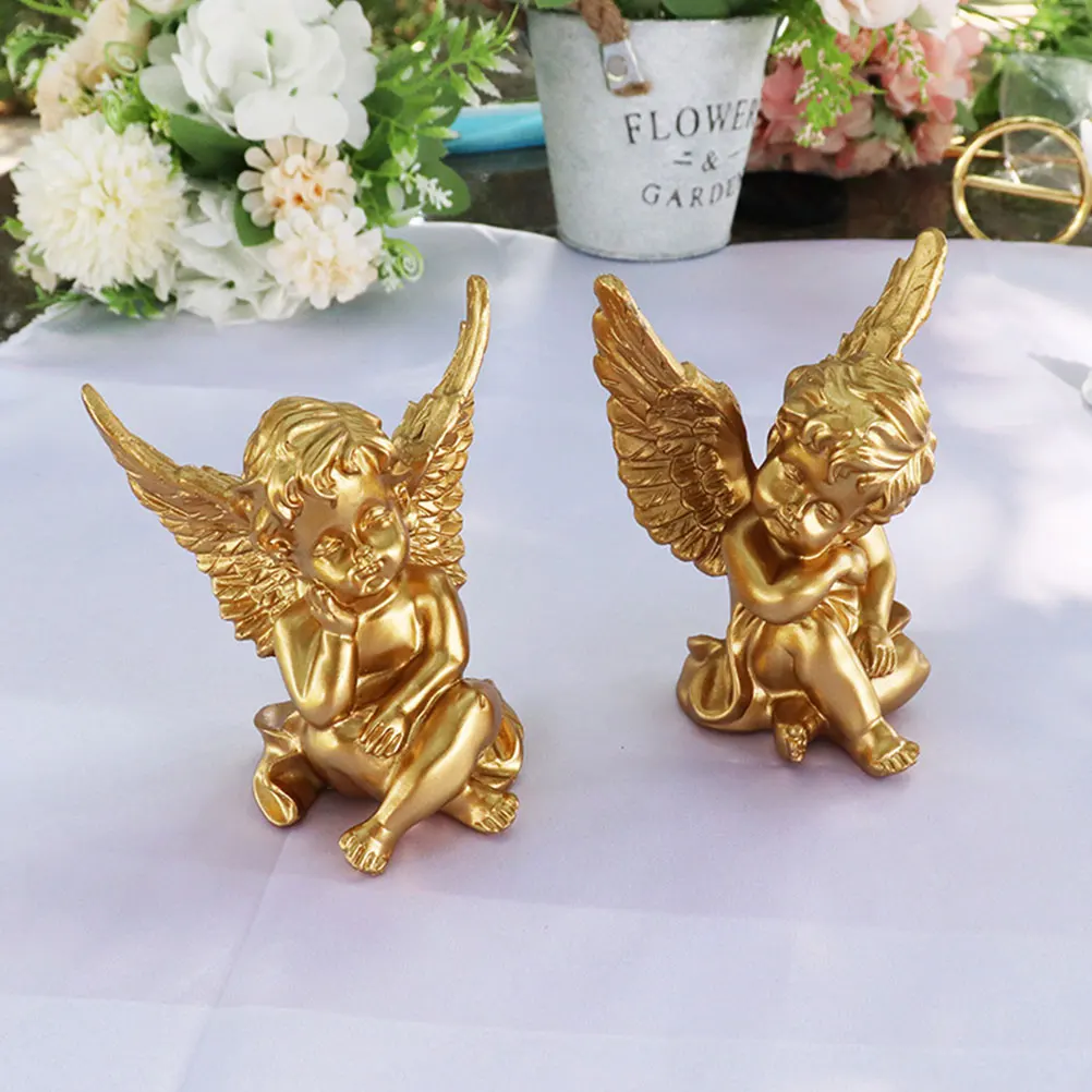 

Resin Angel Craft Decorations Tiny Figurines Home Party Living Room Bedroom Decor Guardian Angel Ornamenr Corrosion Resistant