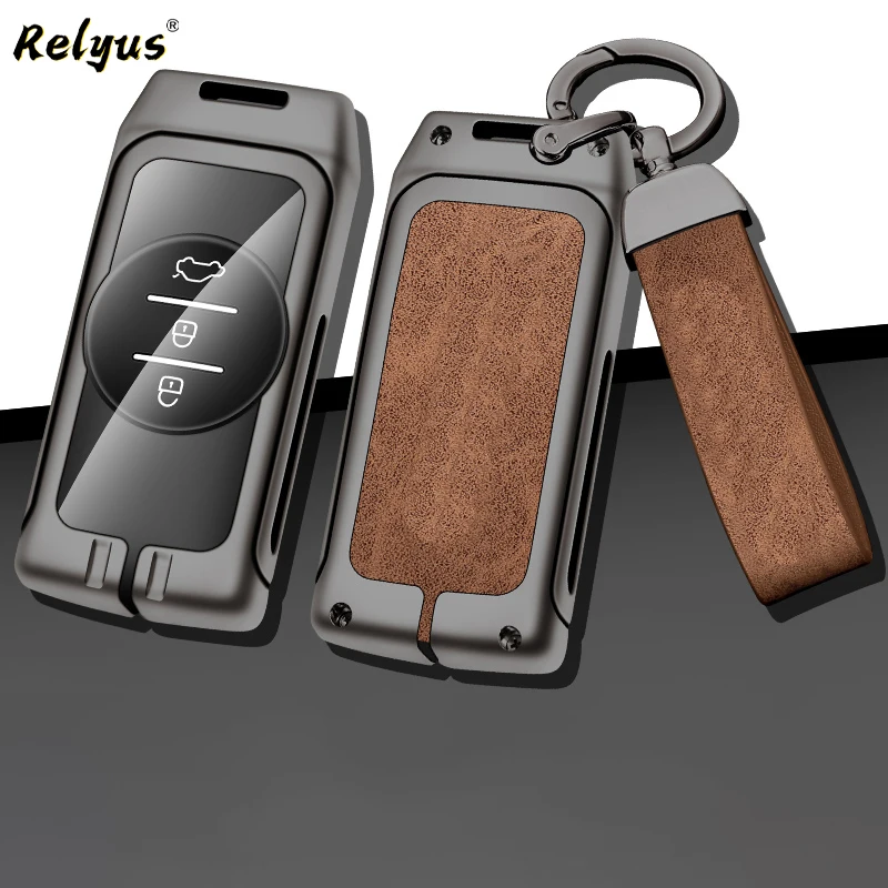 

New Zinc Alloy Leather Car Remote Key Case Cover Holder Protector Shell for Chery Tiggo 4 5X 7 Pro 8 Exeed Txl Tx Lx Accessories