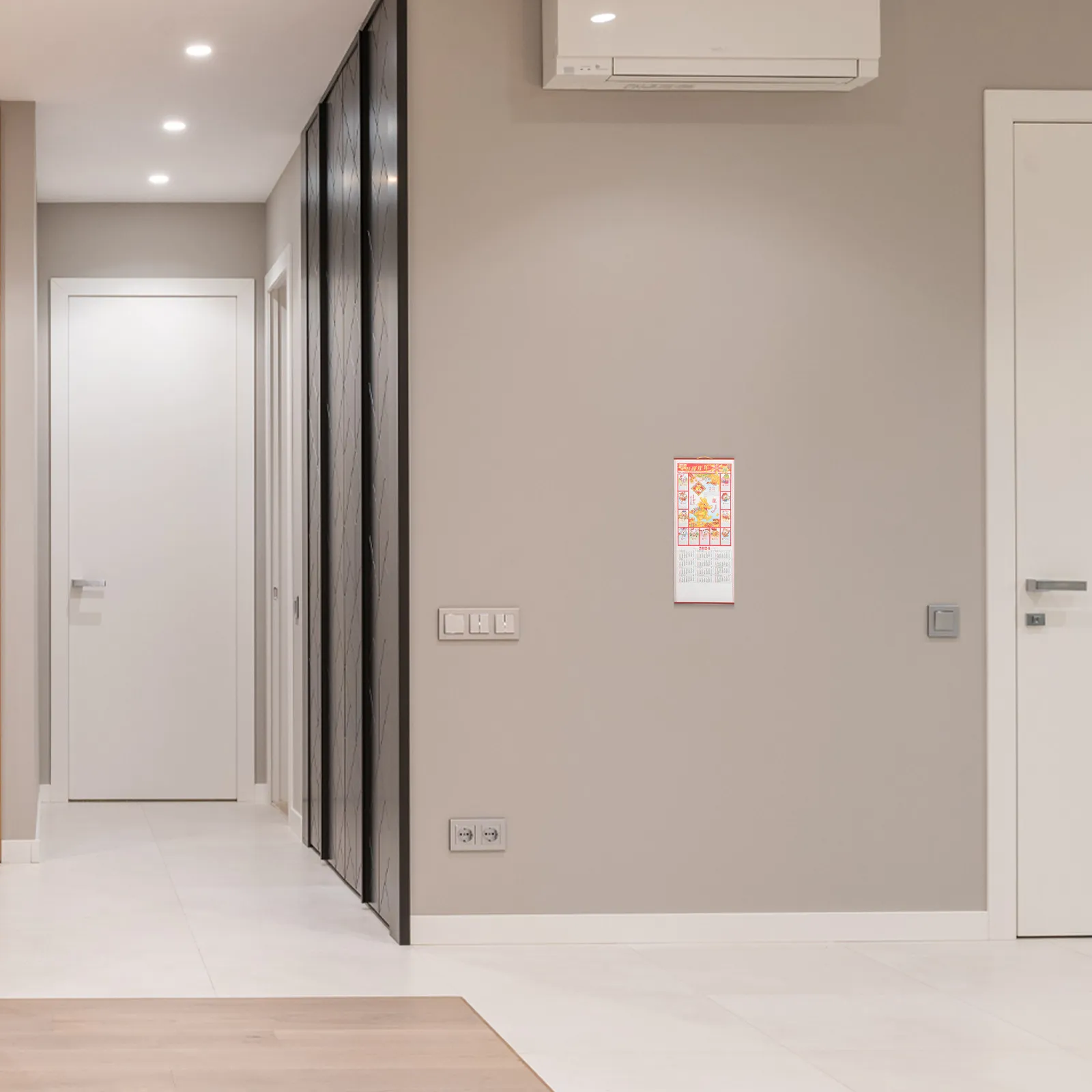 

2024 Lunar Calendar Wall Hanging Decor Chinese Dragon Year Calendar Traditional Festival Dates Thick Paper Tearable Home Office