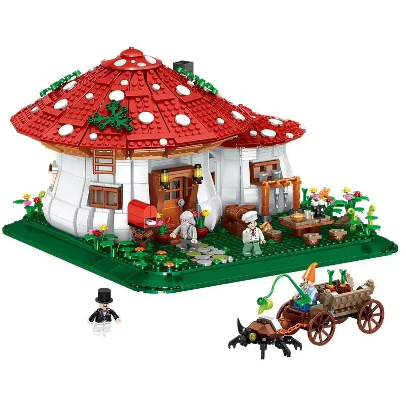 2233pcs Fairy Tale Mushroom House Village Architecture Micro Building Blocks Mini Assemble Bricks Toys Children Christmas Gift