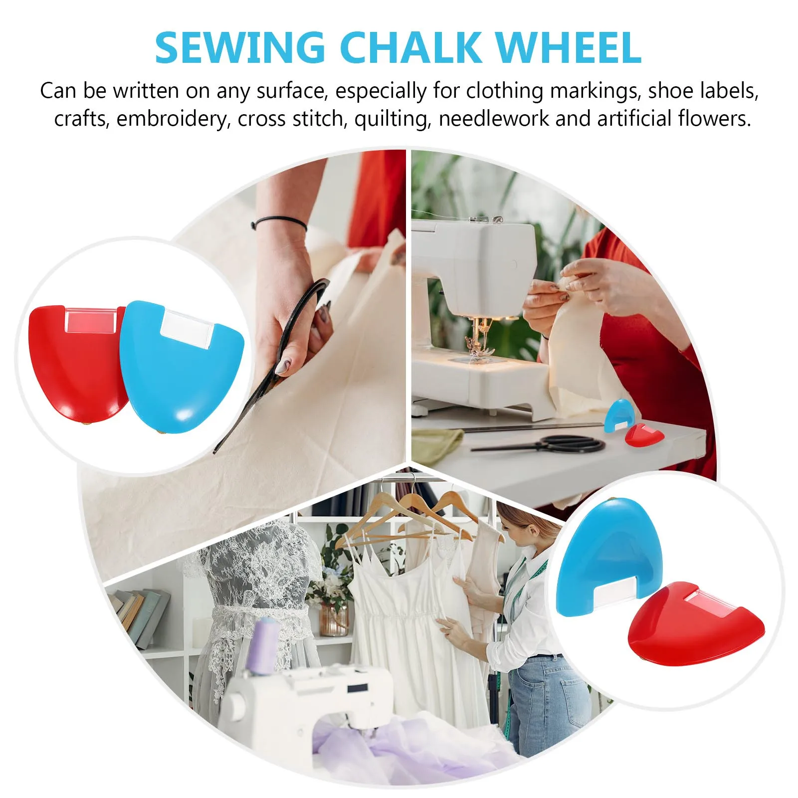 

2Pcs Chalk Wheel for Marking Fabric Sewing Accessories Tailoring Chalk High Quality DIY Sewing Notion Ergonomic Design Smooth