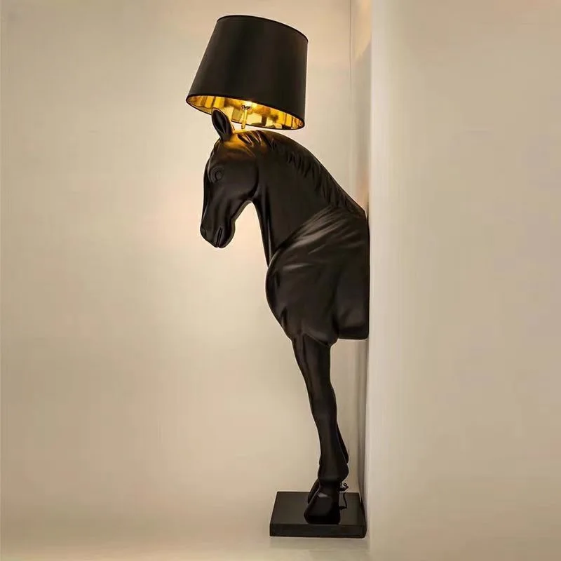 

Horse statue home decoration sculpture with lamp resin