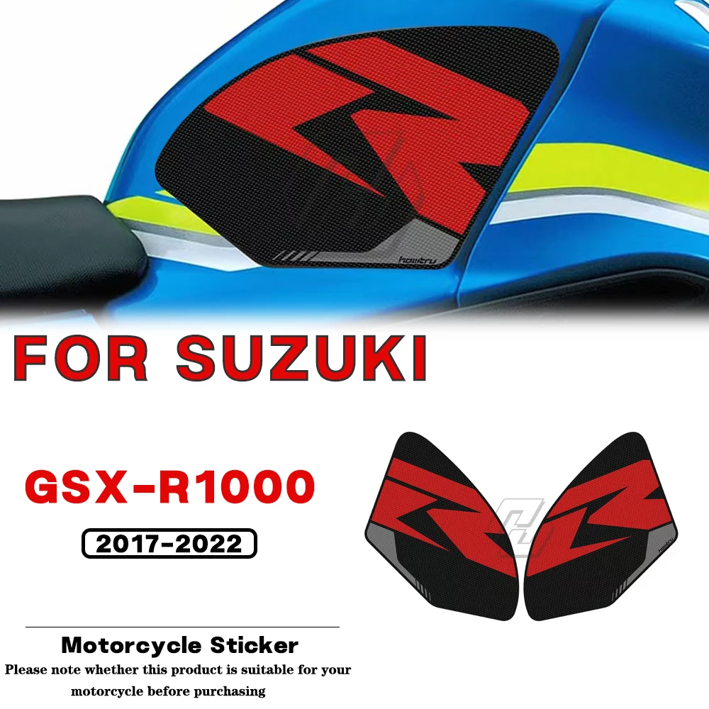 

For SUZUKI GSX-R1000 2017 2018-2021 2022 Motorcycle Anti-slip Side Fuel Tank Pad Knee Grip Protection Sticker Logo