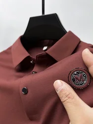 High quality short sleeve men's polo shirt summer fashion texture brand icon design personalized top breathable ice silk T-shirt