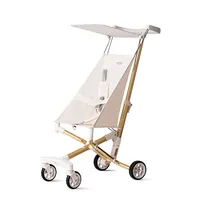 White Little Tiger New Aluminum Alloy Lightweight Folding Baby Cart Simple and Ultra Light Boarding Cart for Walking Babies