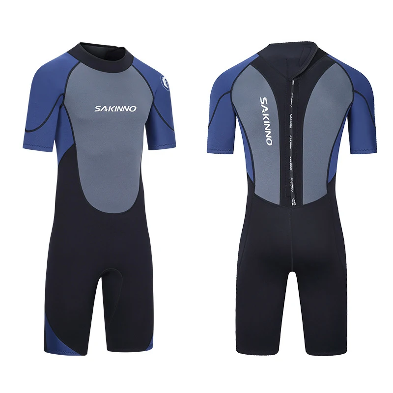 Men's 2mm 3mm One-piece Diving Suit Thermal Insulation Sun Protection Short Sleeve Swimming Surfing Snorkeling Shorty Wetsuit