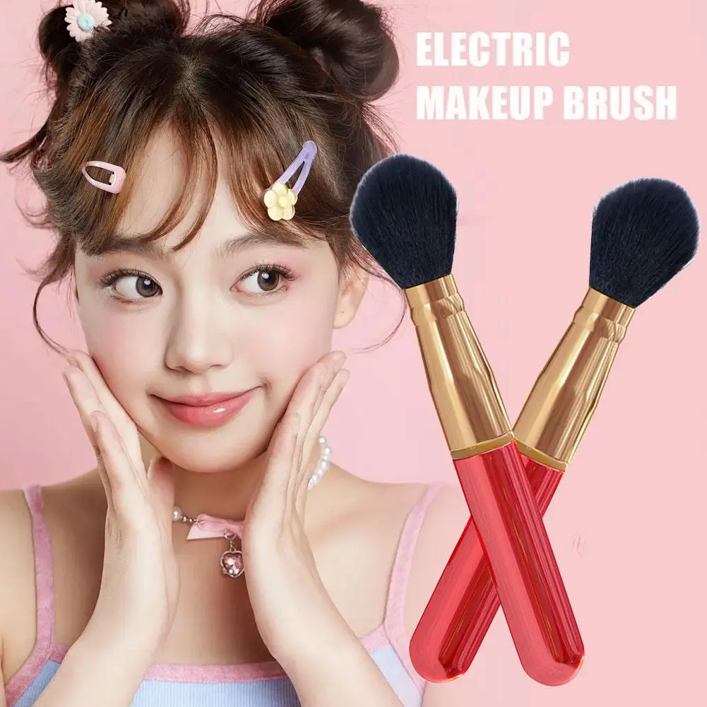 Brocha de maquillaje eléctrica, licuadora de base vibratoria y masajeador facial, aplicador de colorete en polvo recargable, kit de herramientas de belleza