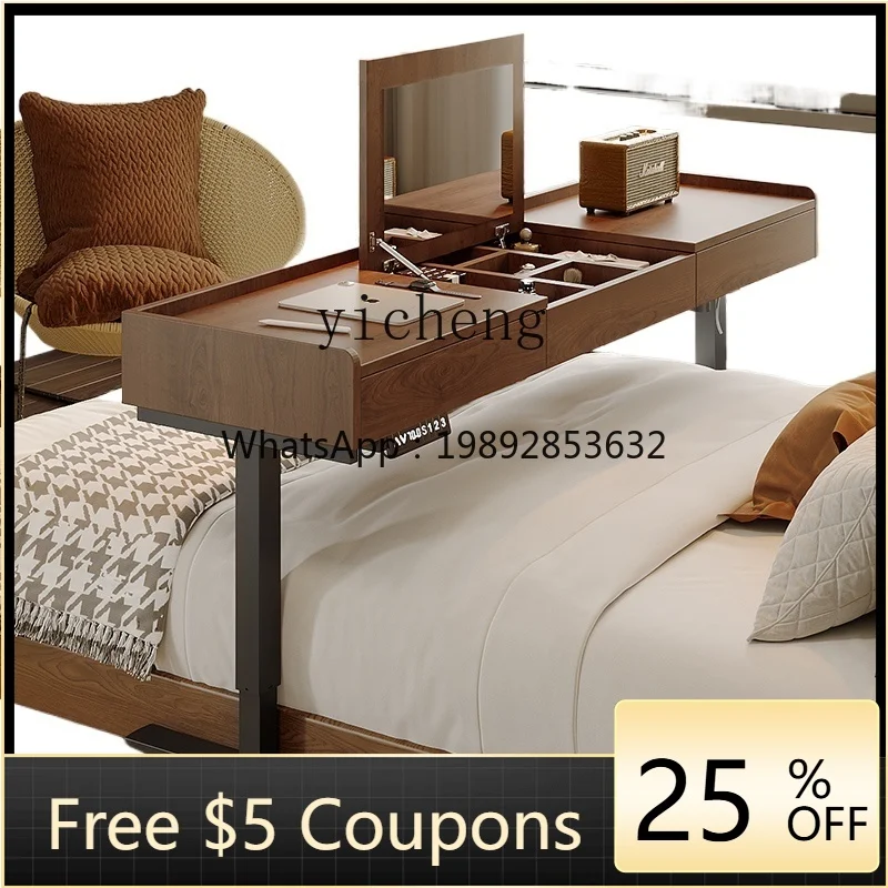 CC  solid wood makeup table with mirror multi-function dressing table can be lifted and lowered integrated desk