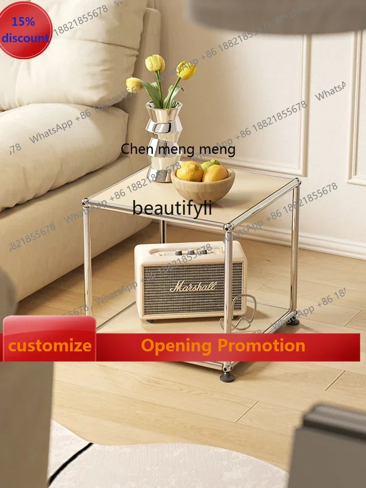 

B7304 ss Sofa Side Table Living Room Side Cabinet Mini Stainless Steel Middle Ancient Small Coffee Table Corner Table