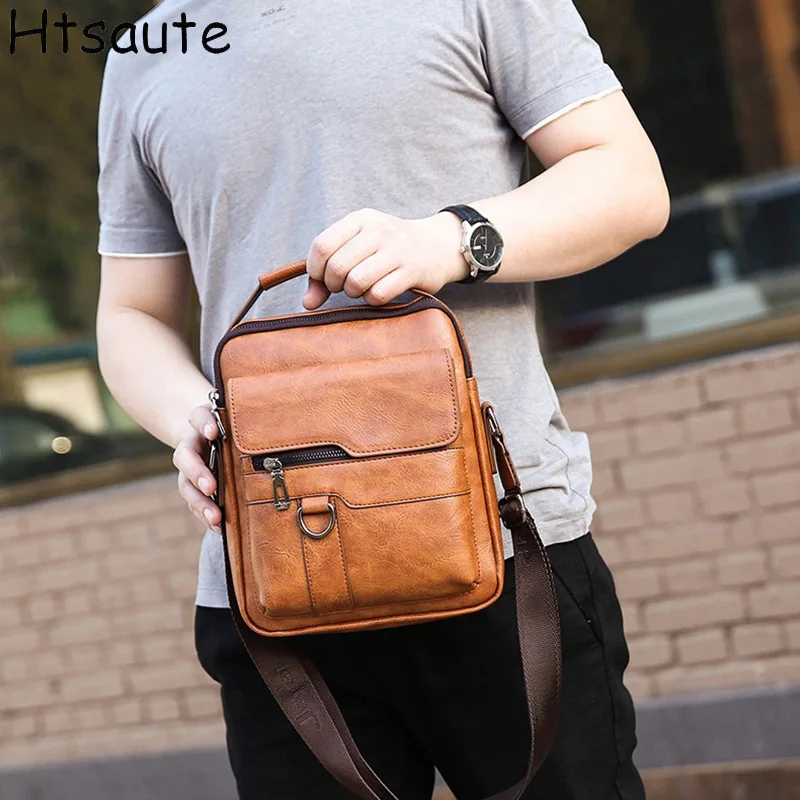 

Classic PU Leather Design Men's Shoulder Bags Large Capacity Men's Casual Fashion Single Shoulder Crossbody Luxury Messenger Bag