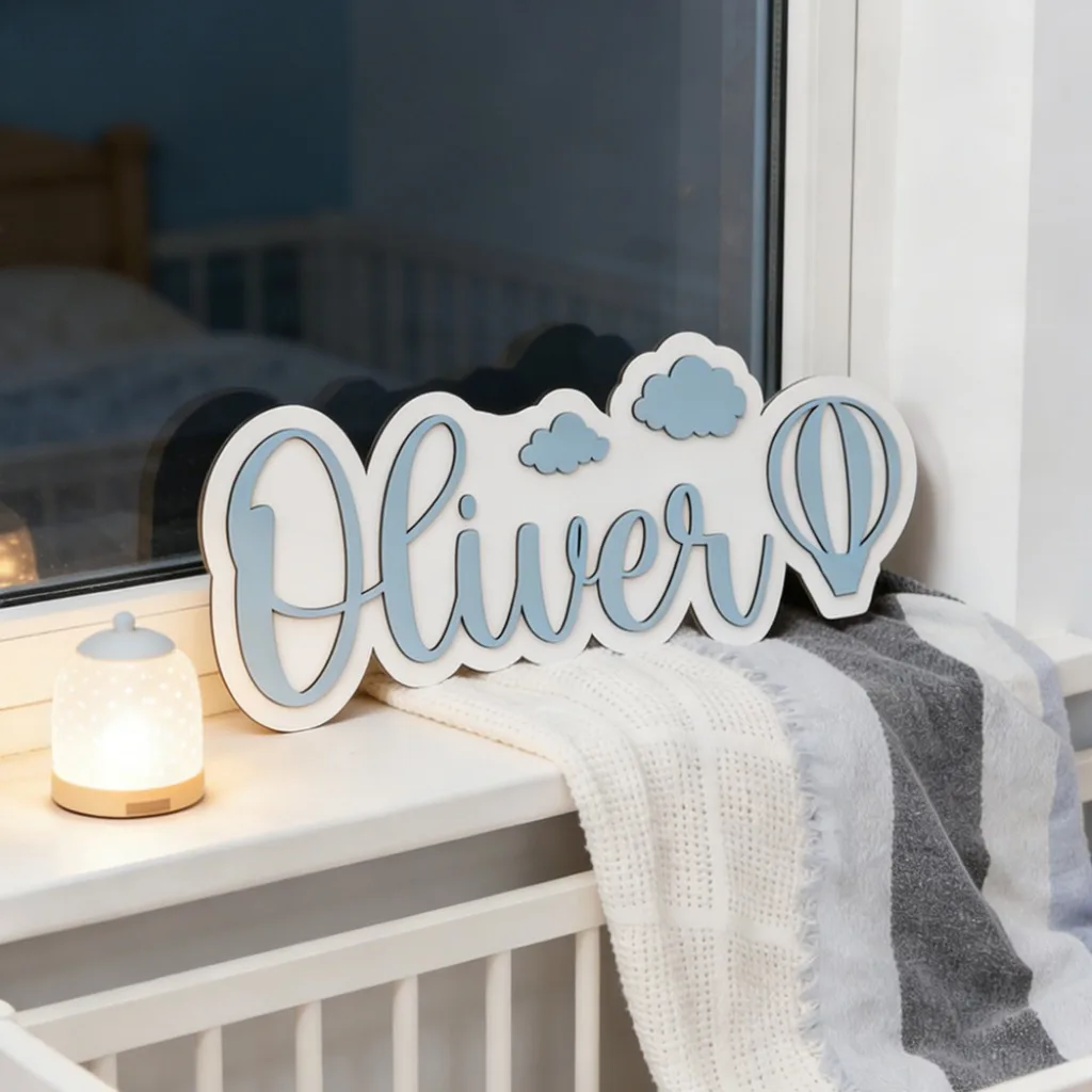 Personalized Custom Wooden Name Plaques | Irregular Shape, Contemporary Style, Wall Hanging, Suitable for Indoor and Outdoor view 4