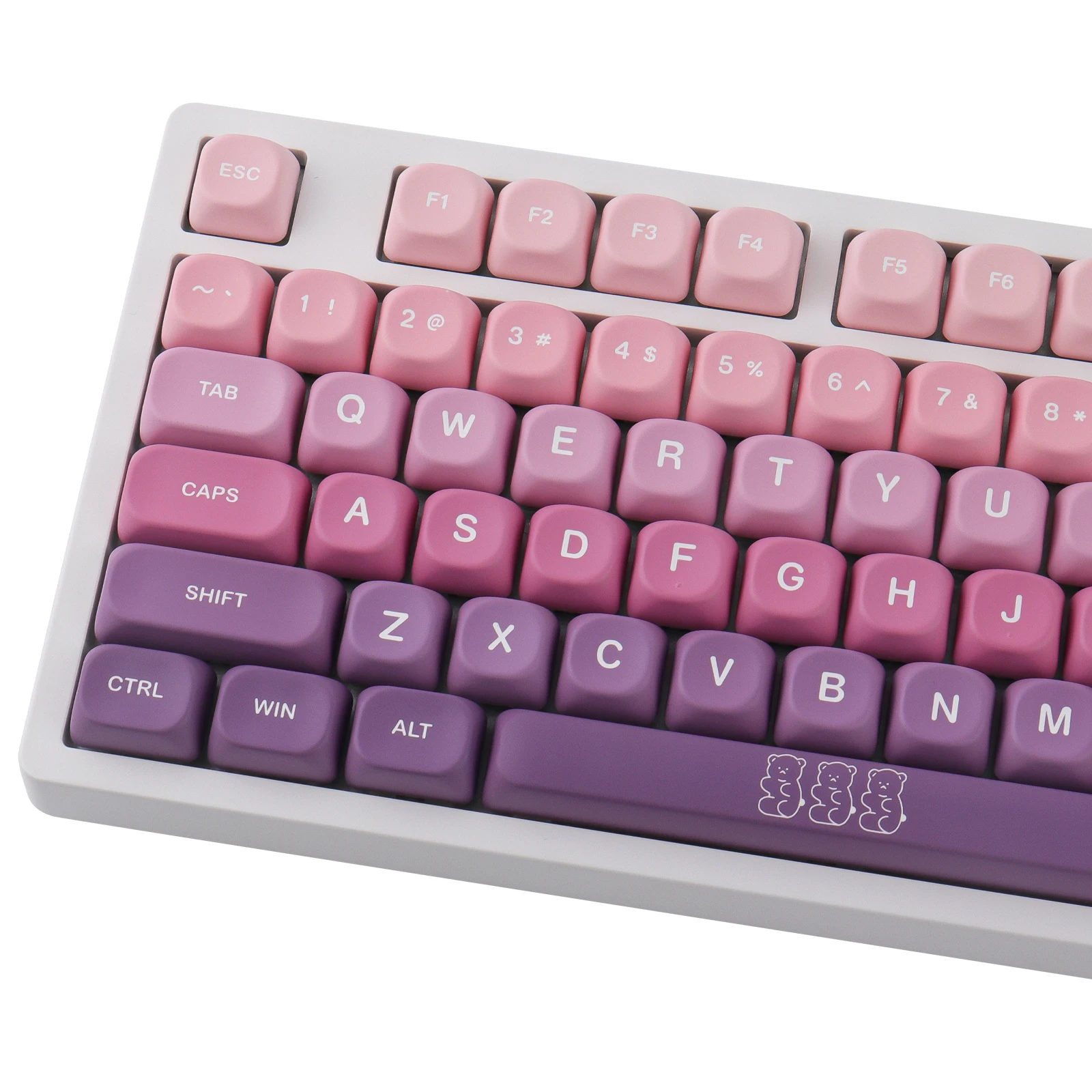 

Колпачки для клавиш из ПБТ, 131 клавиша, профиль MOA, колпачки для клавиш Purple Bear, сублимированные красителем для механической клавиатуры