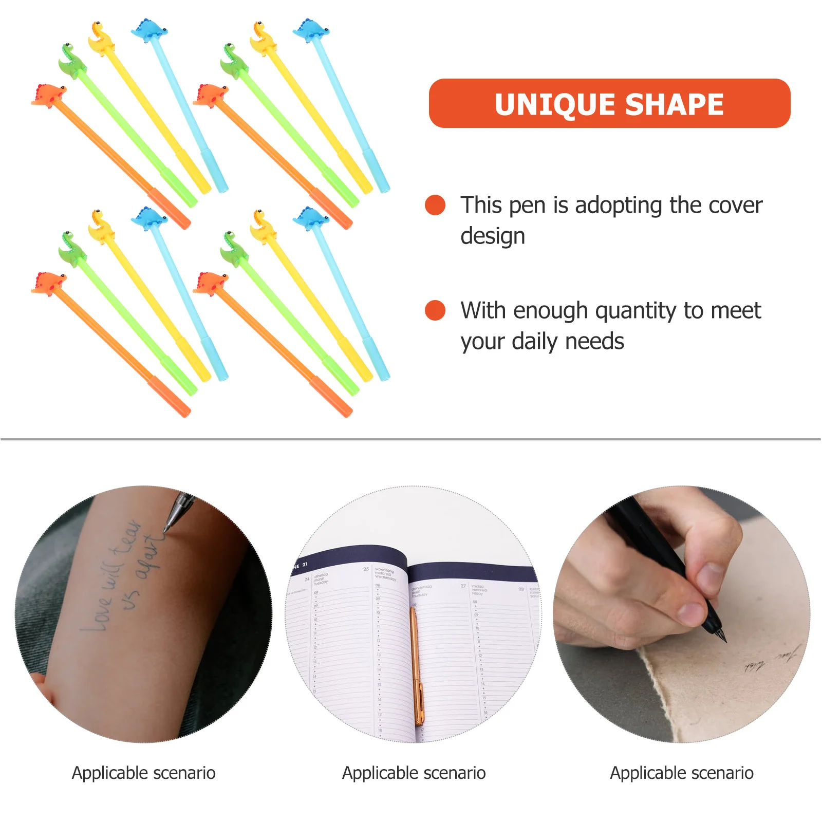 

16 шт. гелевые ручки с динозавром, черные чернила, гладкое письмо, тонкие креативные канцелярские принадлежности для школьных офисов, студентов, ручки с динозаврами