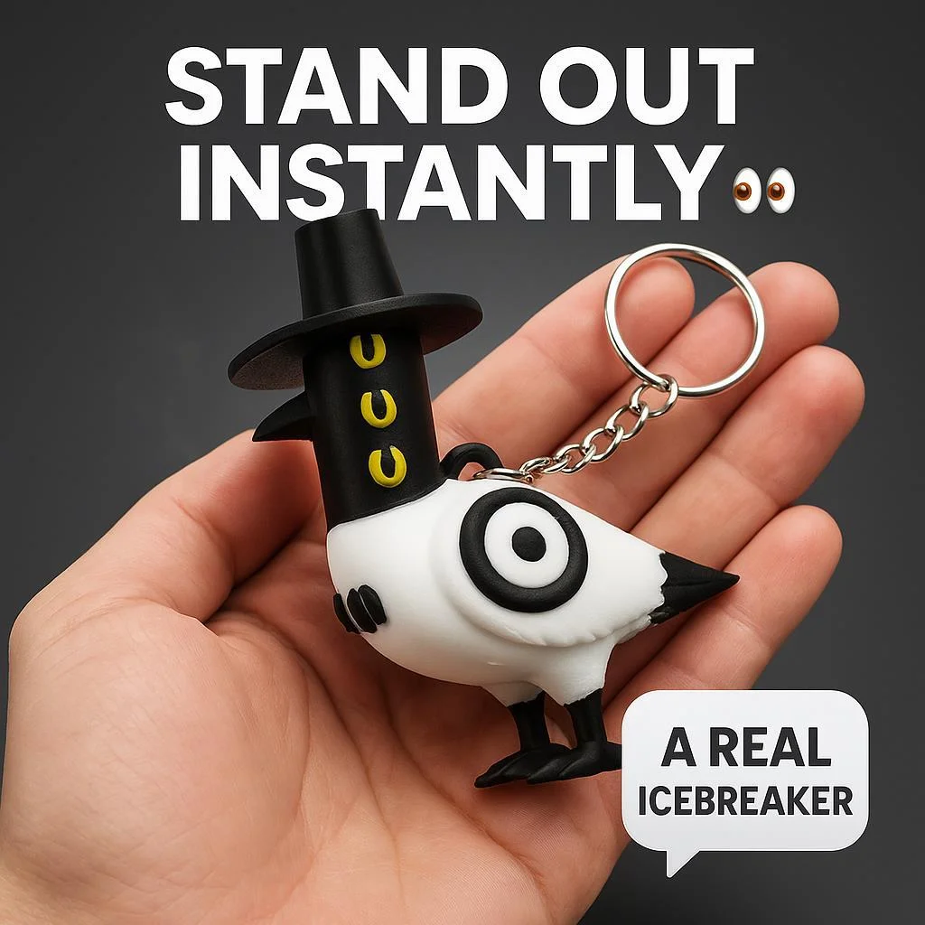 

Creative Demons Hunters Kpop Magpie Keychain With Witch Hat Cartoon Bird Keyring Fantasy Portable Bag Unique Collectible Gift