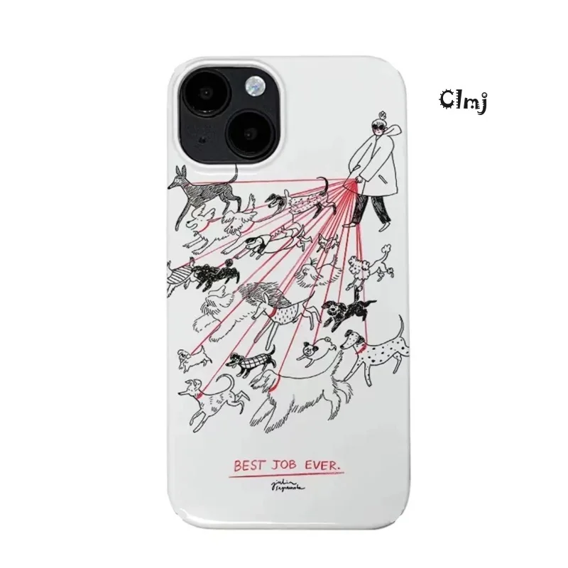 Clmj Cute Dog Puppy Phone Case For iPhone 13 Mini 12 Pro 11 14 Se 2020 X XR XS Max 7 8 Plus Silicone Phone Cover iPhone Case