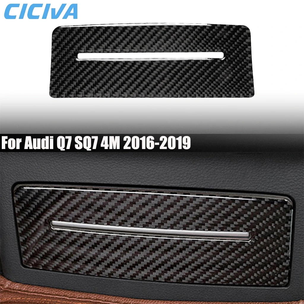 

Carbon Fiber Car Accessories Rear Cigarette Lighter Decorative Interior Cover Modified Trim Sticker For Audi Q7 SQ7 4M 2016-2019