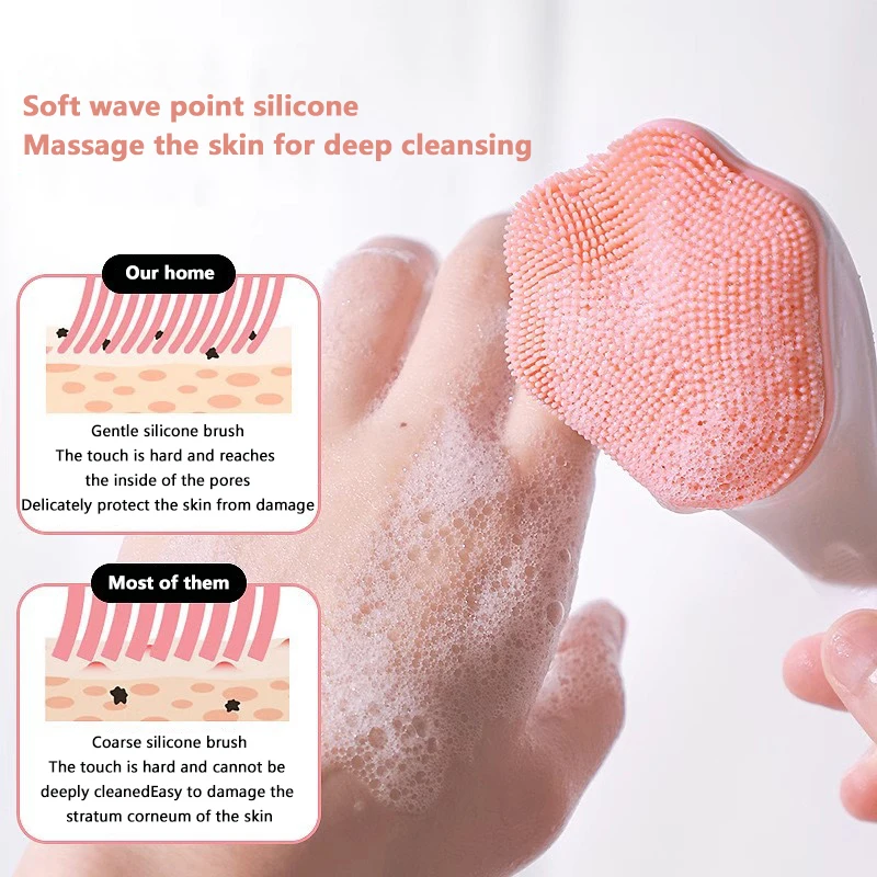 Silicone Cleaning Facial Washing Brush Face Cleanser Blackhead Removing Makeup Tool Pore Deep Clean Exfoliating Facial Brushes