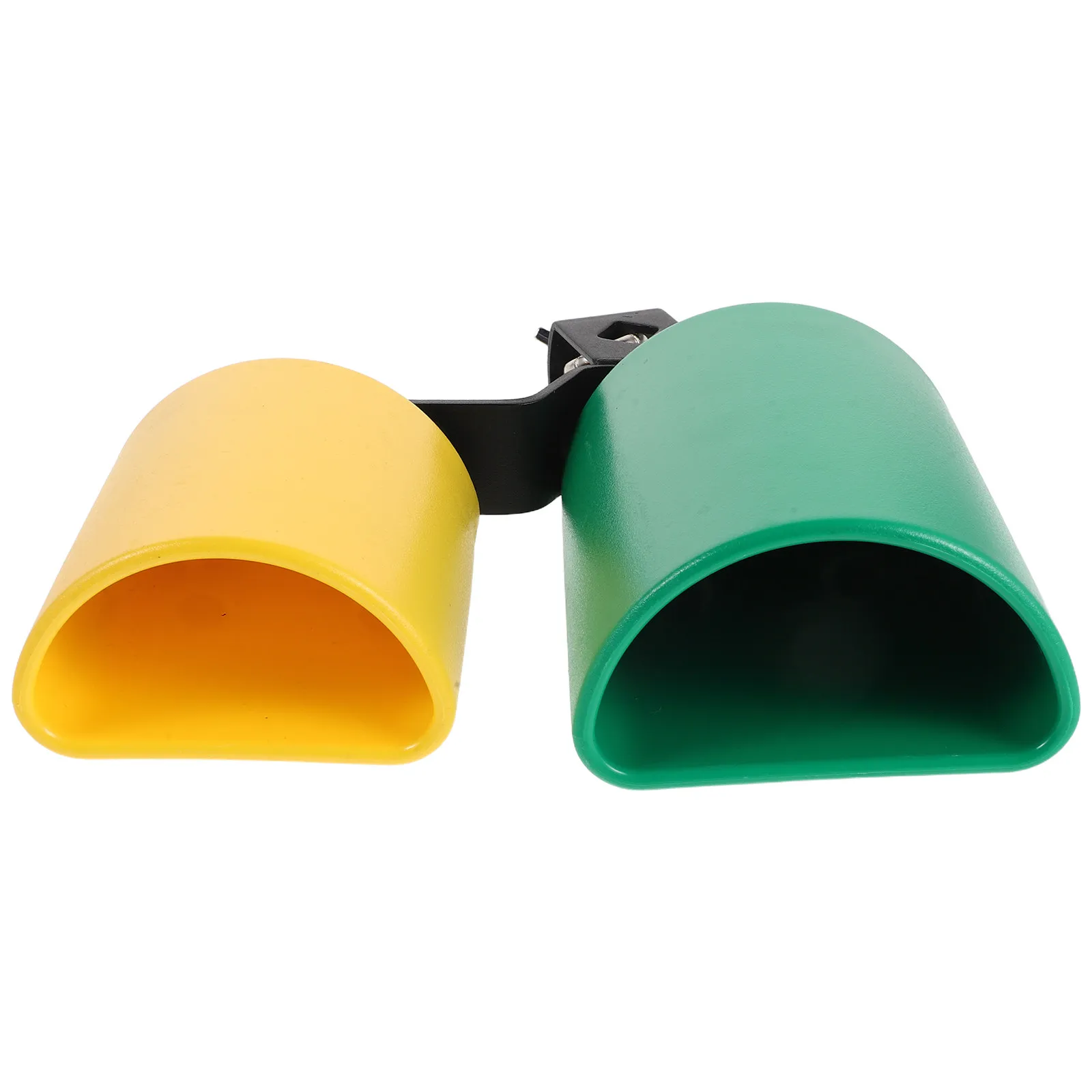 Double Mounted Bicolor Cowbell High Medium Pitch Percussion Instrument for Drum Set Band Practice Training