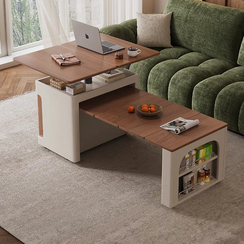 

✓x-Multi-function Movable Stone Coffee Table Telescopic Folding Lifting Small Apartment Living Room Sofa Side Table*