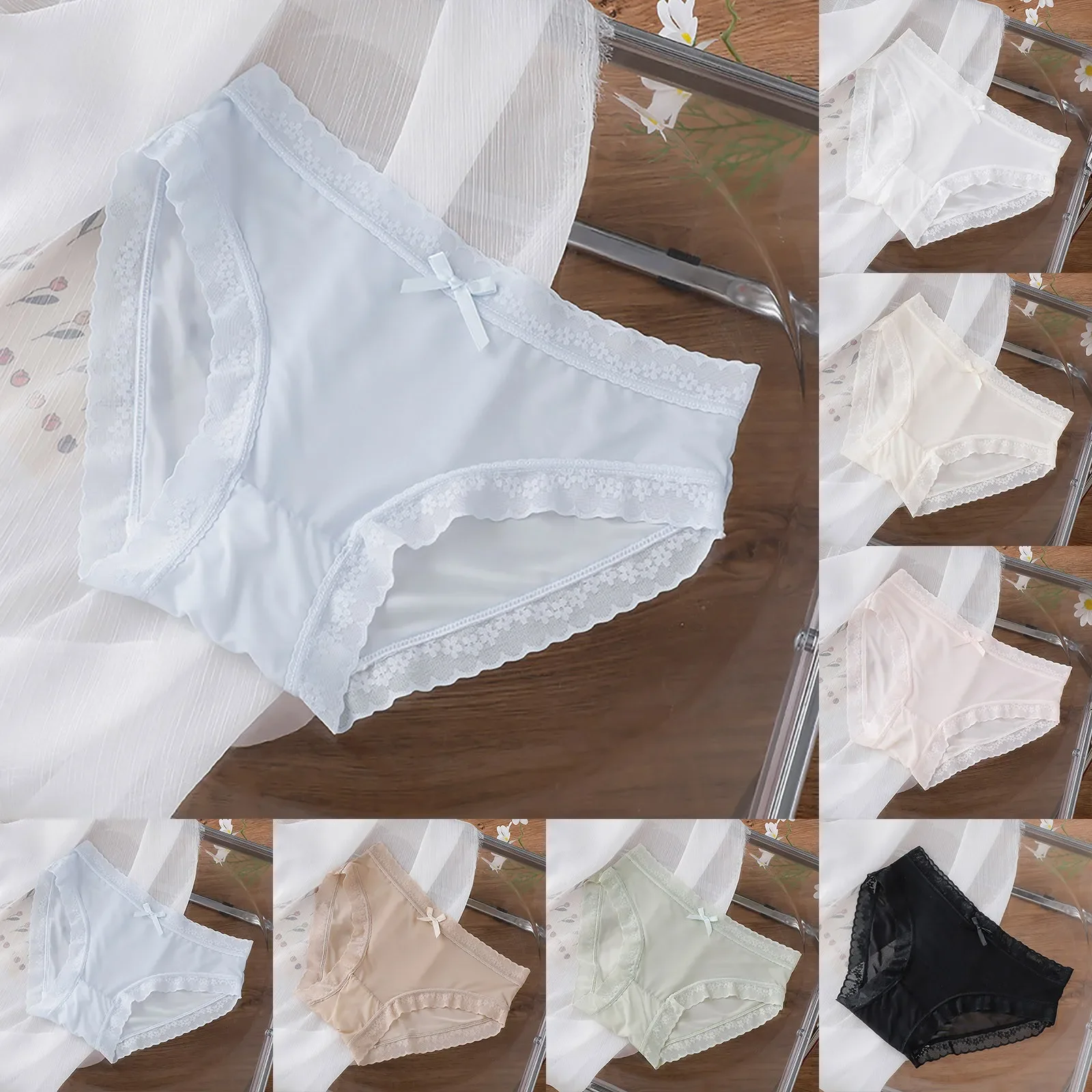 Celana Dalam Wanita Model Thong Katun Tanpa Garis Pinggang Rendah Motif Garis-garis