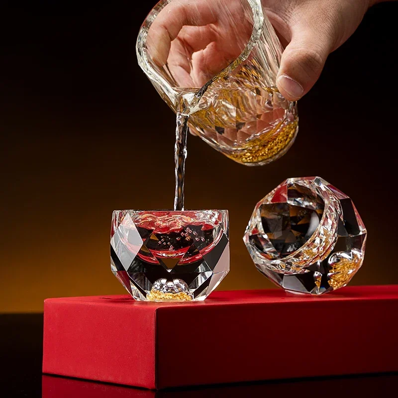 Diamond Cutting Crystal Liquor Glasses Vodka Shot Glass Wine Glasses Whiskey Glass Spirits Sake Soju Brandy Tea Cup