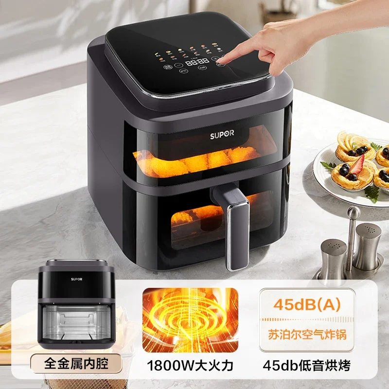 مقلاة هوائية بصرية منزلية ذات سعة كبيرة، متعددة الوظائف، مقلاة كهربائية للتدفئة بدون قلاب