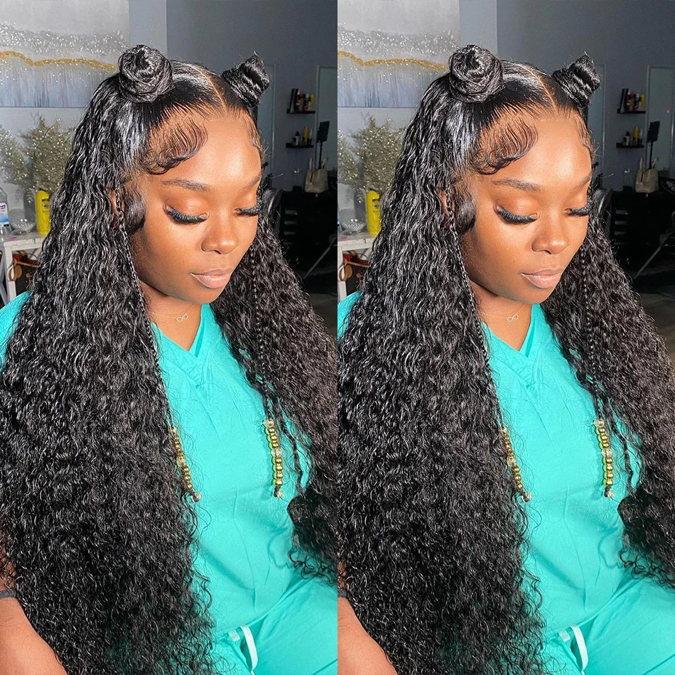 

30 Inch Glueless Wig Human Hair Deep Wave Frontal Wigs 13x4 HD Lace Curly Lace Front Human Hair Wigs Pre Plucked For Women