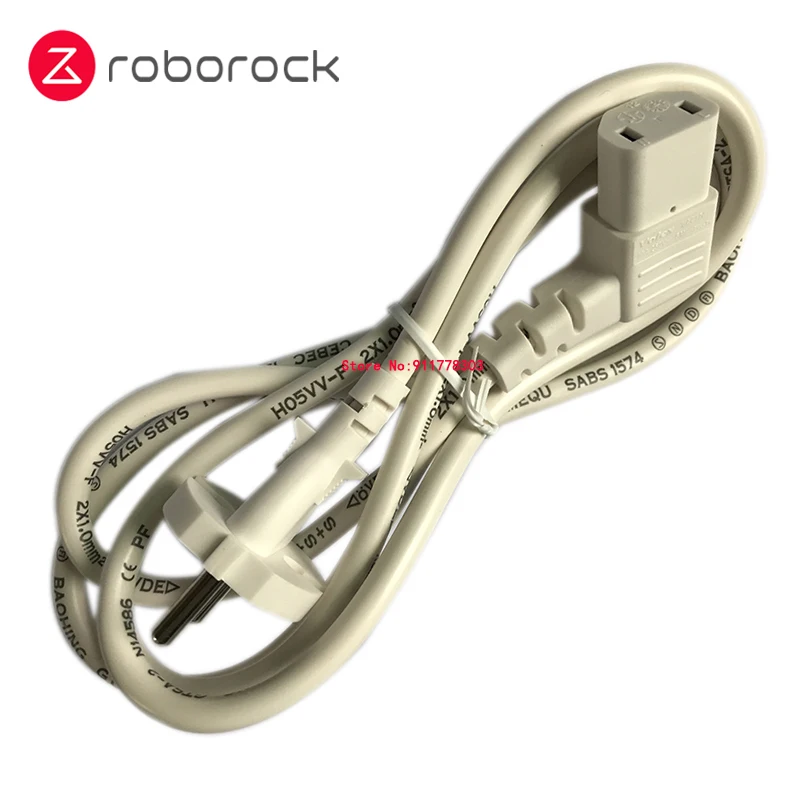 New Original Roborock S7+ Power Cable for Roborock S7+ Robot Vacuum Cleaner Auto-Empty Dock Station Charging Cable With EU Plug