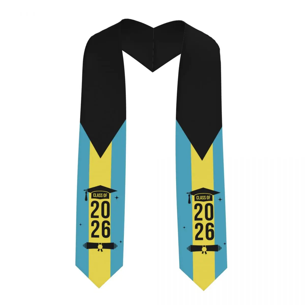 

Выпускная лента-шарф с флагом Багамских островов для выпускников 2026 года, для иностранных студентов, 183 см в длину