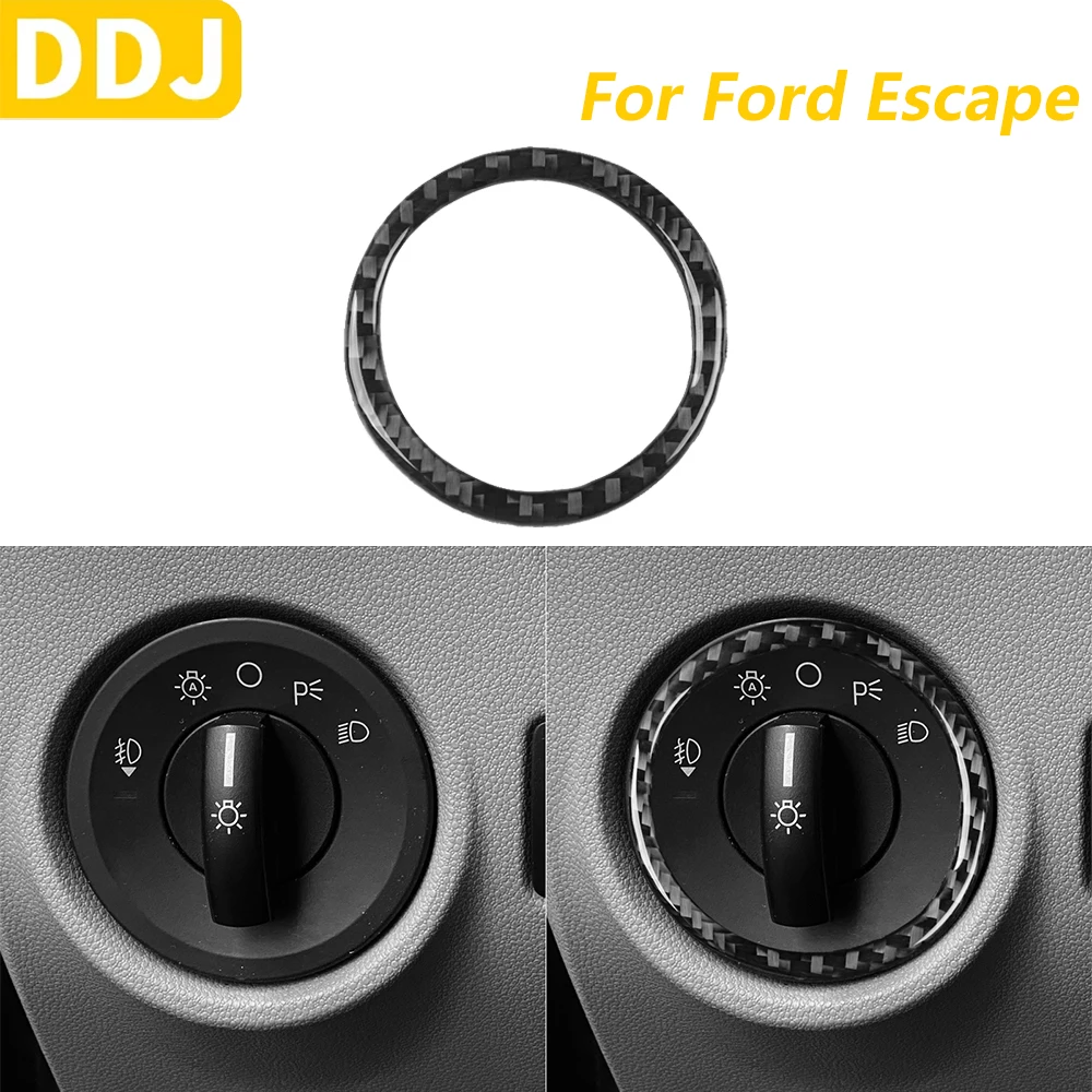 

Для Ford Escape 2008-2012 углеродное волокно, приборная панель, переключатель фар, панель управления, накладка, автомобильные аксессуары, декоративная наклейка