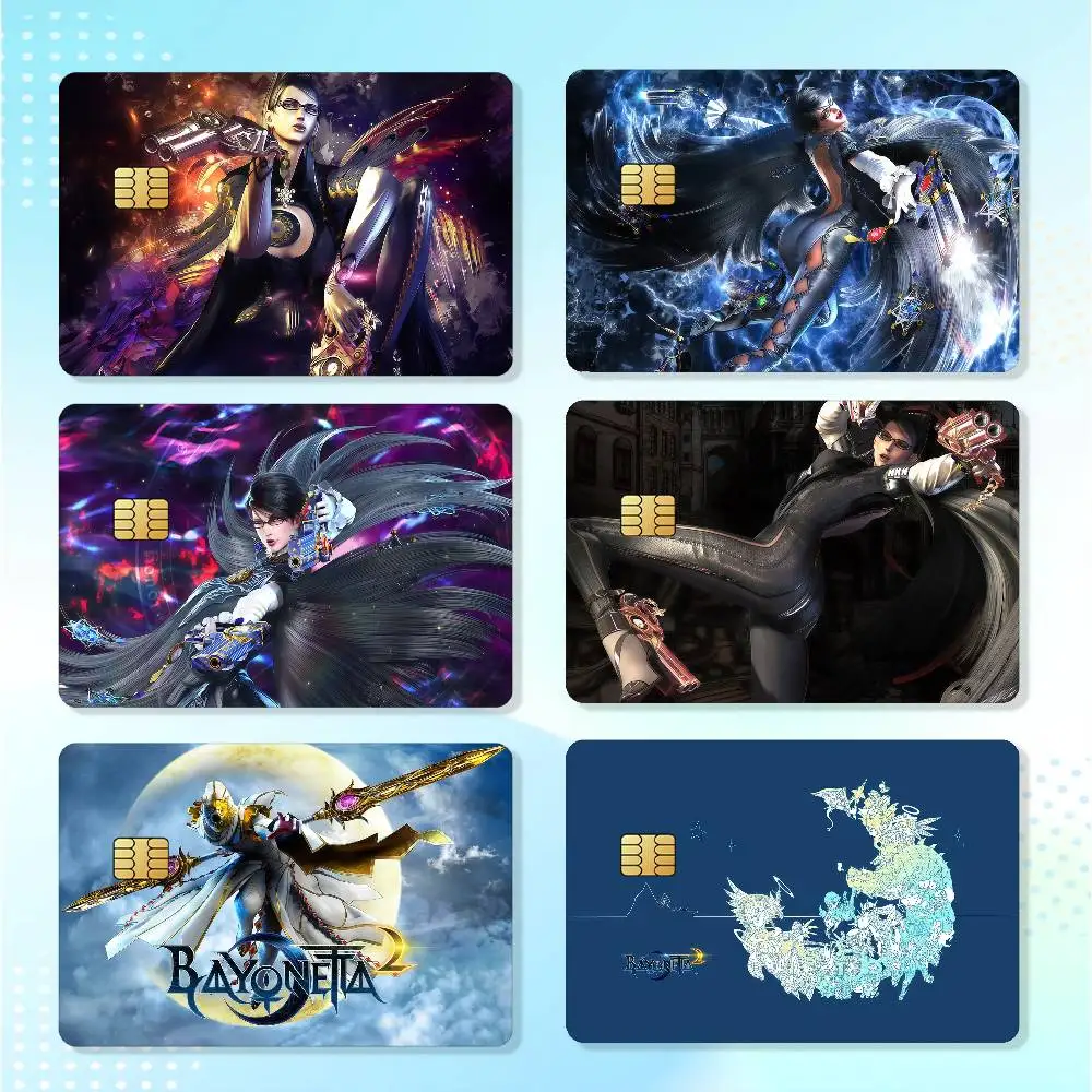 Game B-Bayonetta Matte Card Stickers For Credit Cards Debit Cards And Transit Cards 4Pcs