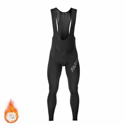New 2024 Warm Winter Thermal Fleece Cycling Long Bicycle Bib Pants 19D Gel Pad Bike Bib Tights Mtb Men Ropa Ciclismo