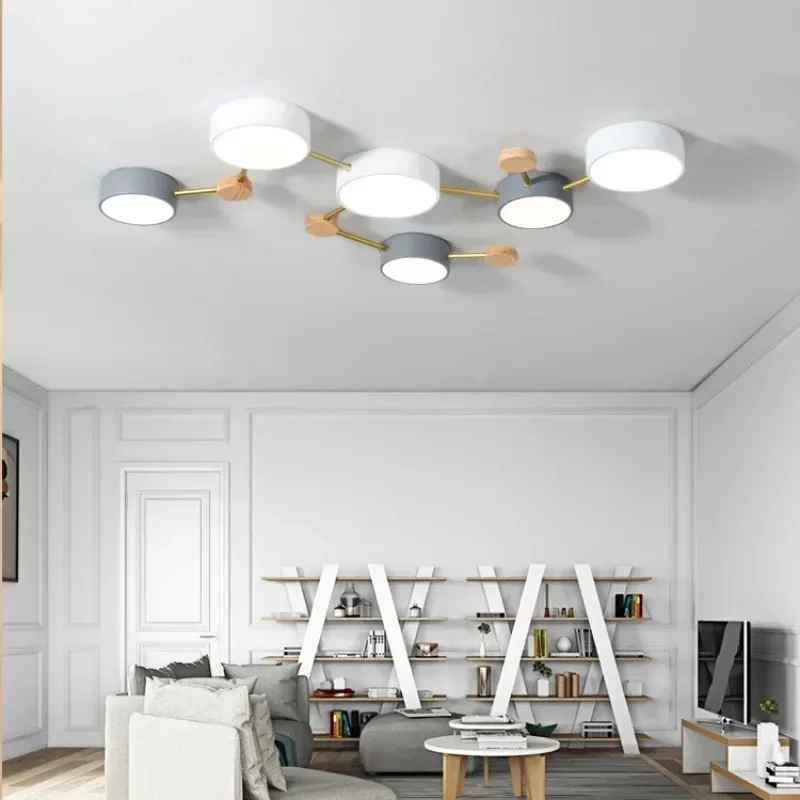 Nordic Modern Macaron Bedroom Ceiling Light Modern Simple Creative Led Splicing Room Decor Lamps Color Children Room Chandelier