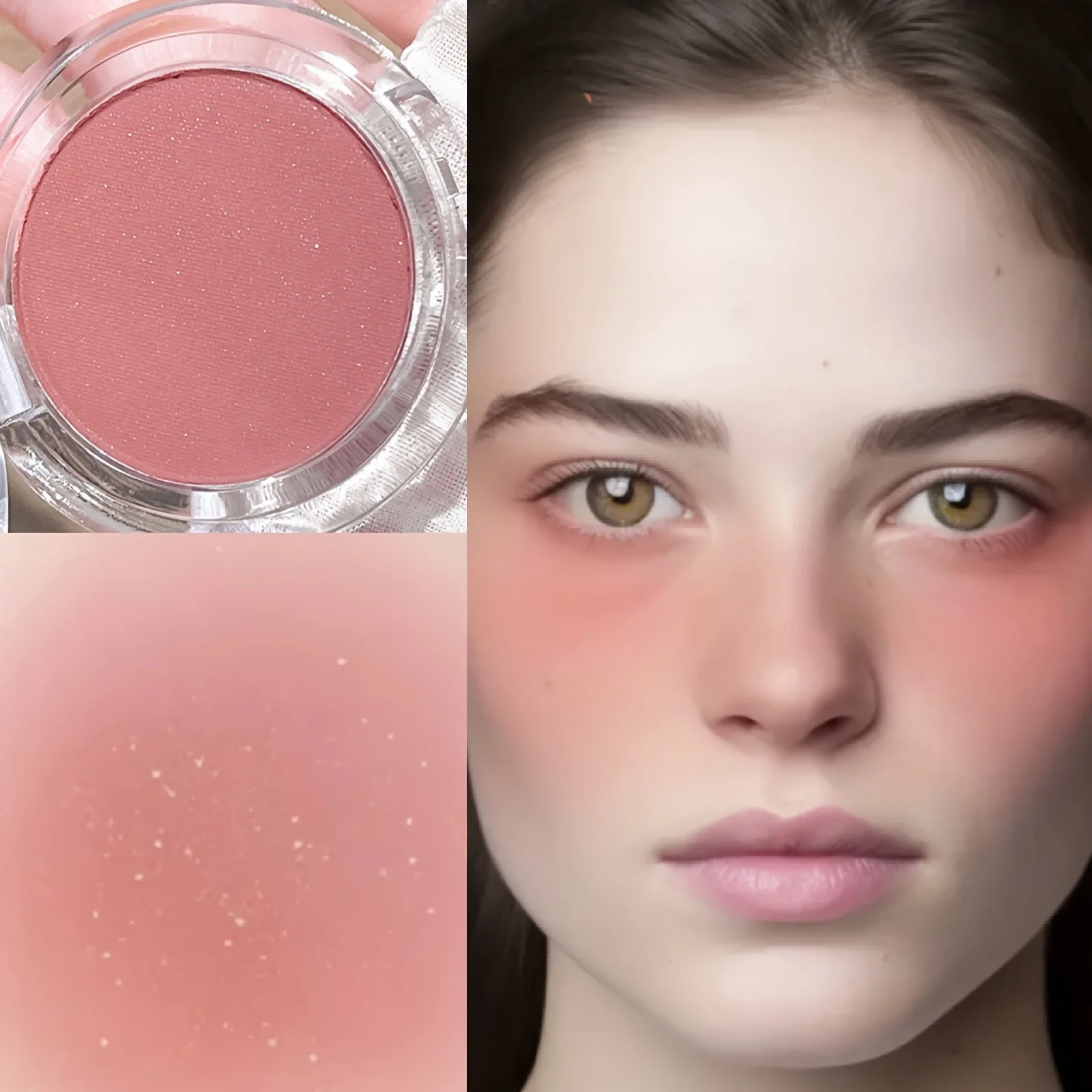 กันน้ํา Cheek Tint Blush Palette Face Contouring Face Blusher Natural Cheek Rouge เครื่องสําอาง Brighten Face Blush Powder