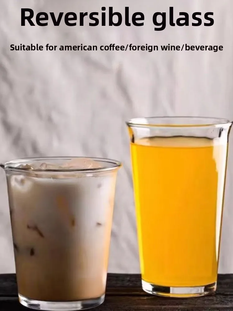 

Прозрачная стеклянная чашка Thiened с американской ручной кофейной чашкой, чашка для холодного напитка, сока, чашка для питья с открытым ртом