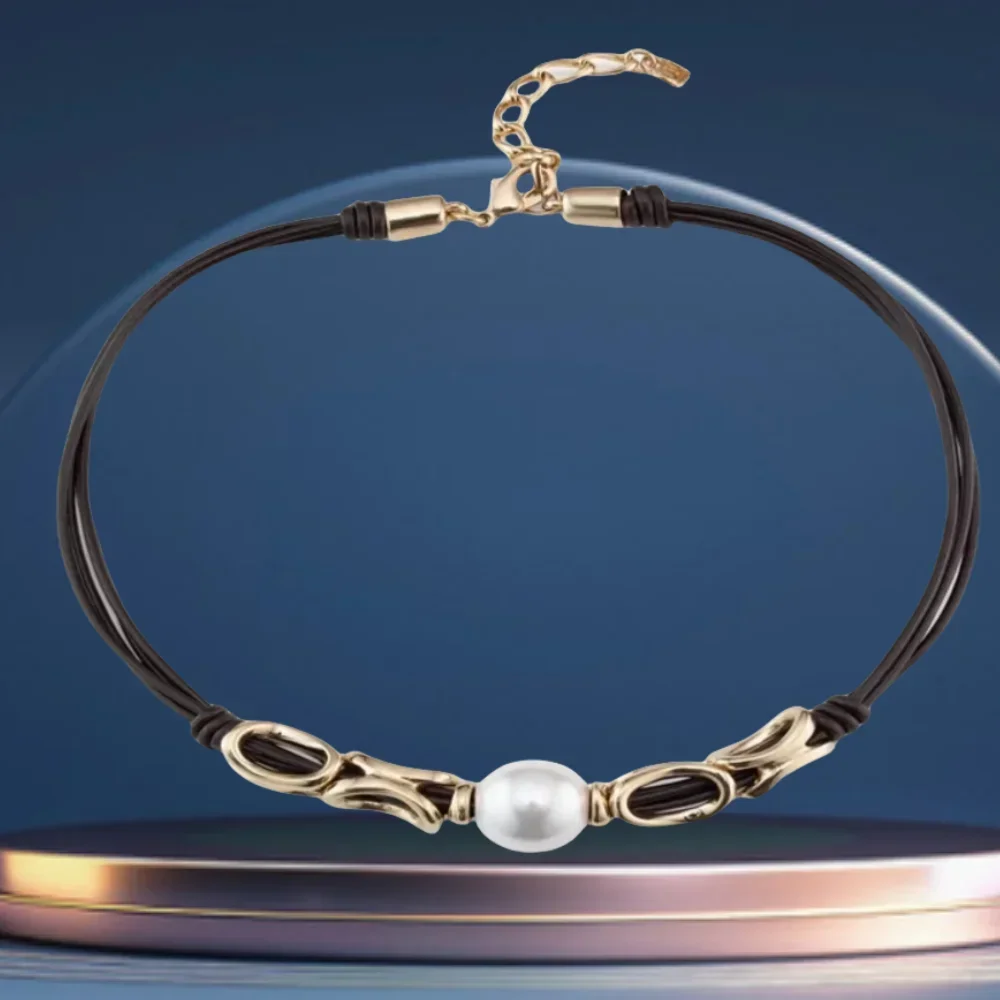 

2025 High Quality Premium Design Pearl Leather Rope Necklace Women's Accessories for Friends Birthday Gift