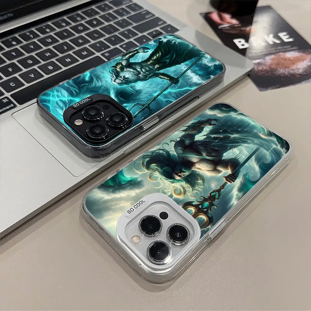 

Чехол для телефона «Морской бог Посейдон» для iPhone 17 16 15 14 13 12 11 X XR XS 8 7 Air Pro Max Plus, полупрозрачный, разноцветный