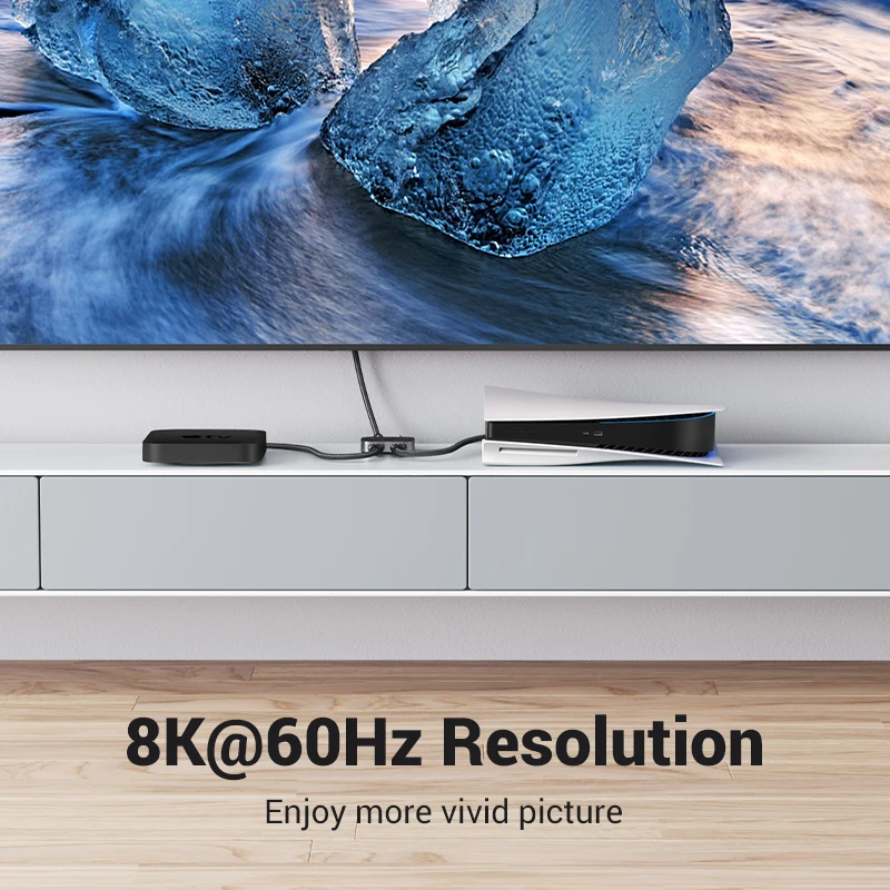 UGREEN 8K Rozdzielacz HDMI 4K 144 Hz 2 wejścia 1 wyjście do telewizora Xiaomi Xbox Series PS5 Kabel HDMI Projektor HDMI 2.1 Przełącznik Przełącznik