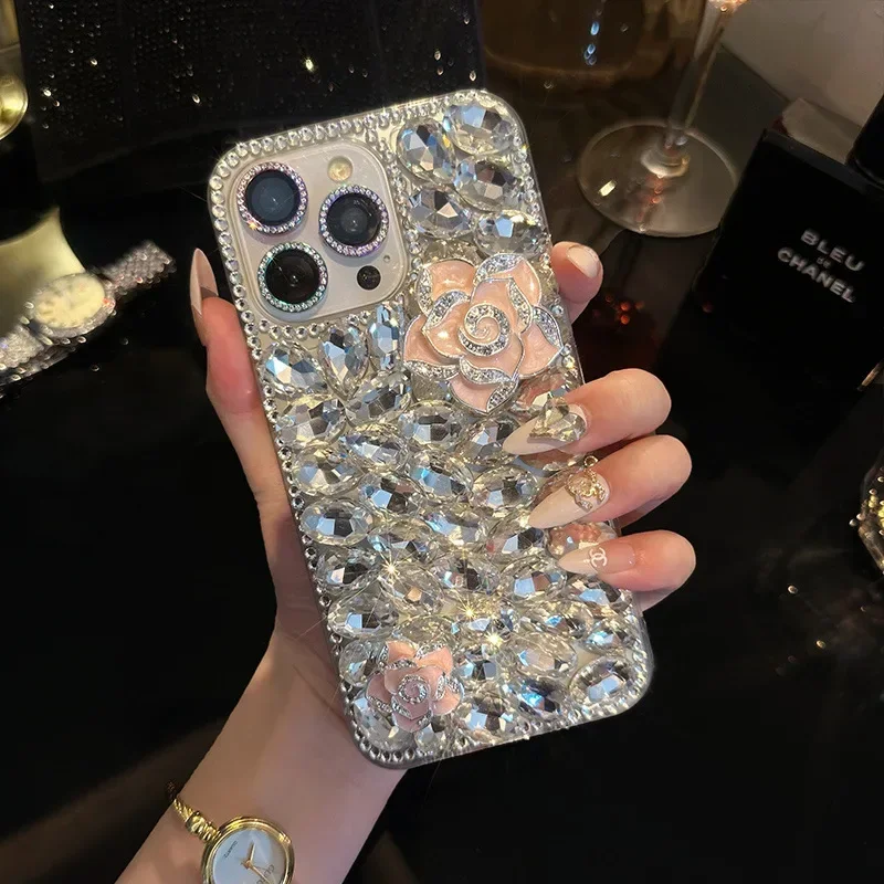 Moto S30 Pro Flower Phone Case For Motorola Moto Edge 30 Fusion G Stylus 5G 2023 E13 E22 E32 4G Cover Rhinestone Telefon Fundas